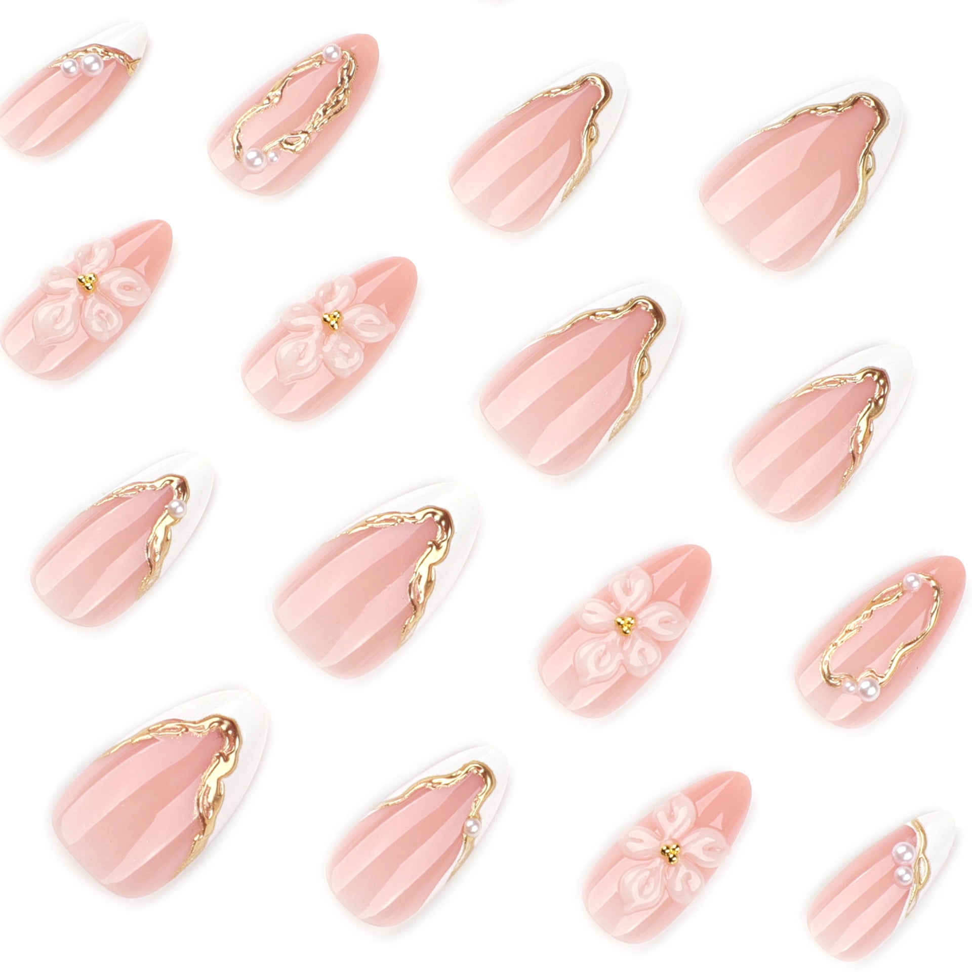 3D Flower Nail Art Nail Pieces Wearable Nail Tips Press on Nails