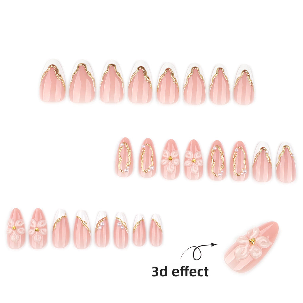 3D Flower Nail Art Nail Pieces Wearable Nail Tips Press on Nails